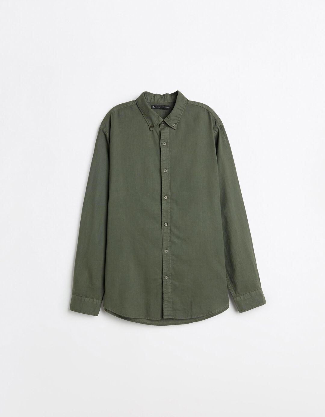 Camisa com Linho, Homem, Verde Escuro