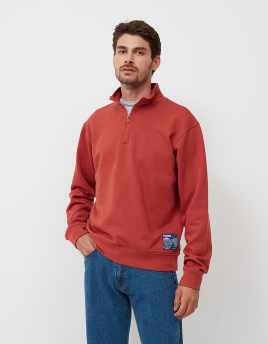 Zip Sweatshirt, Men, Orange