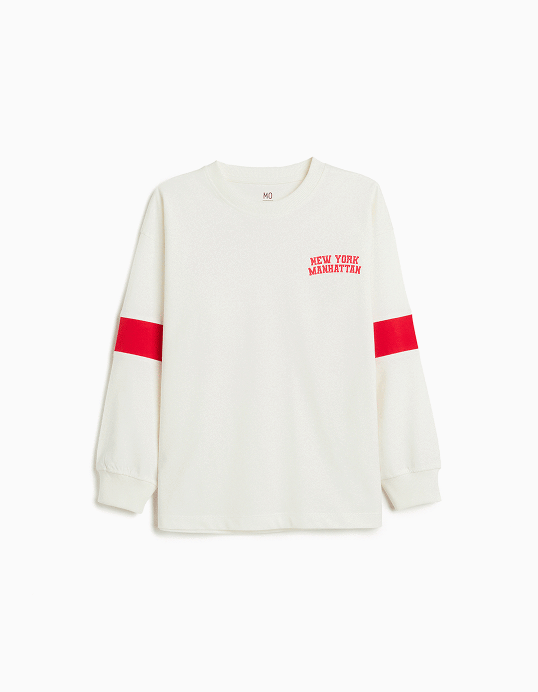 T-shirt de Manga Comprida, Menino, Branco