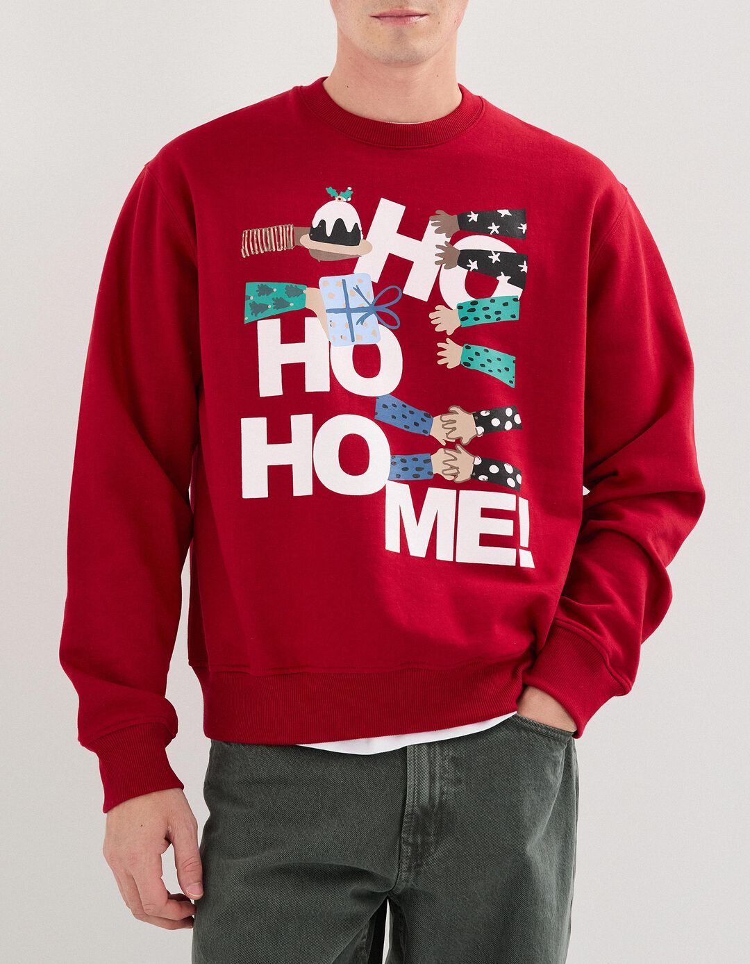 Sweatshirt de Natal, Homem, Vermelho