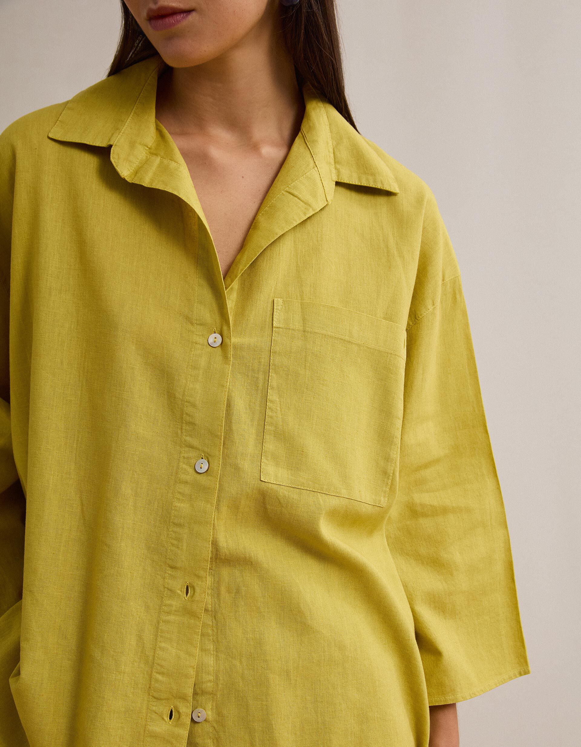 Comprar Online Blusa com Linho, Mulher, Amarelo