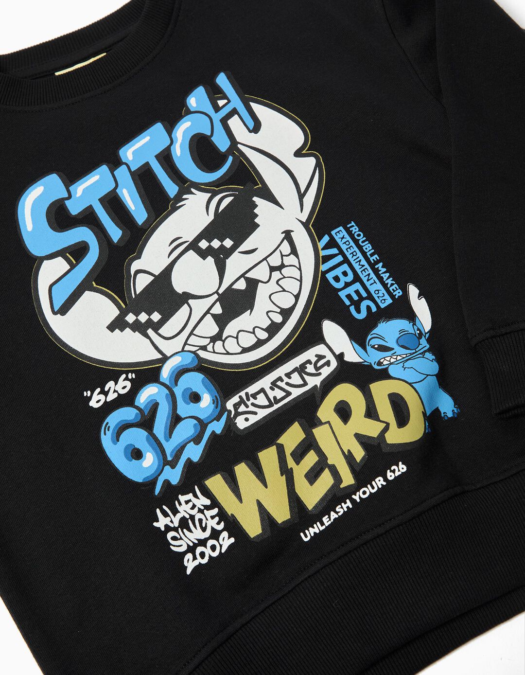 Sweatshirt de Felpa 'Stitch' ©Disney, Menino, Preto