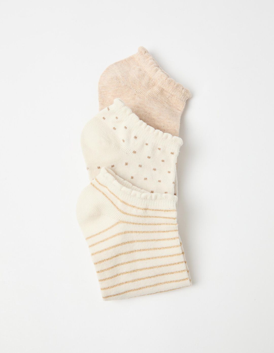 Pack 3 Pares de Meias Tornozelo, Mulher, Bege