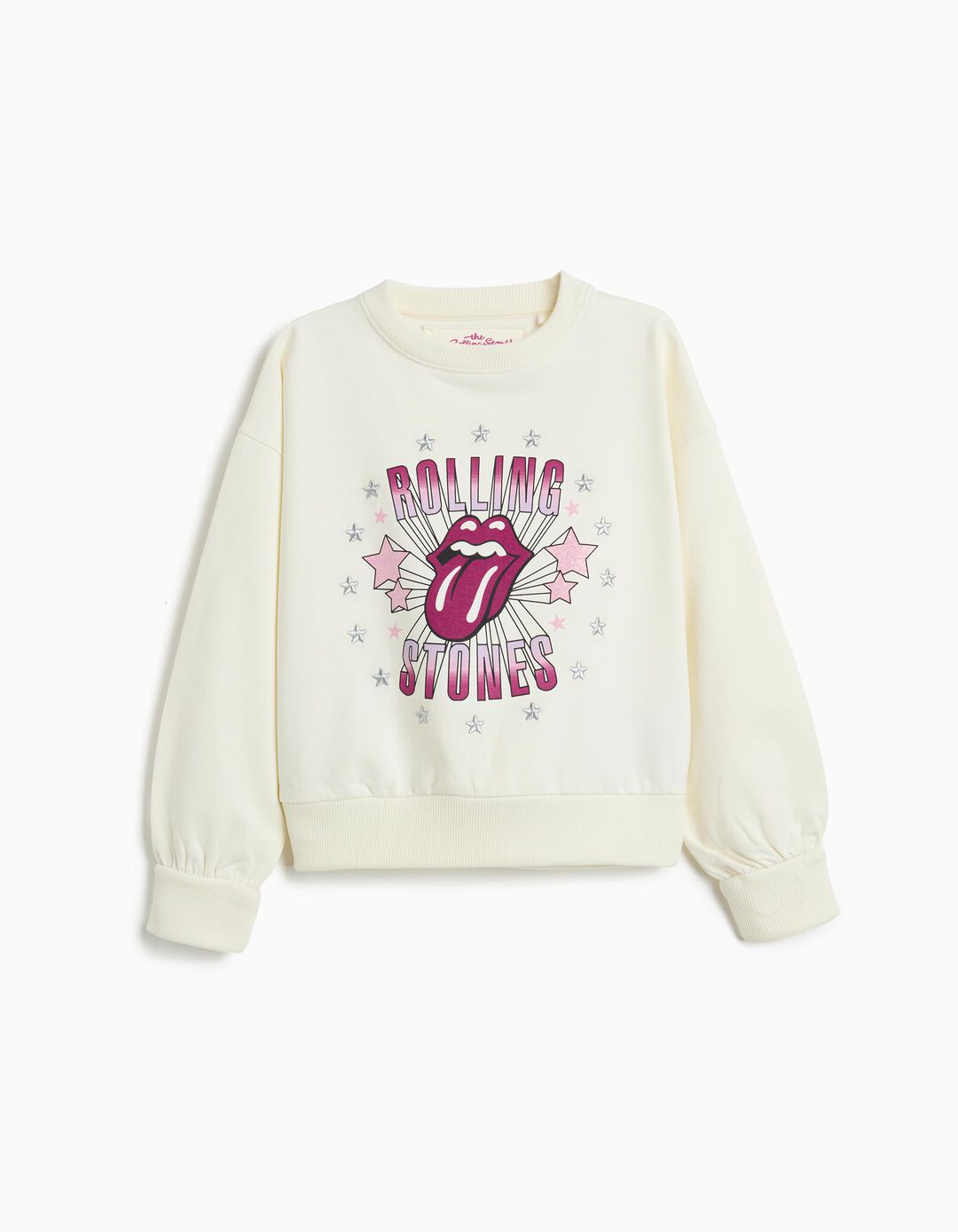 Sweatshirt 'Rolling Stones', Menina, Branco