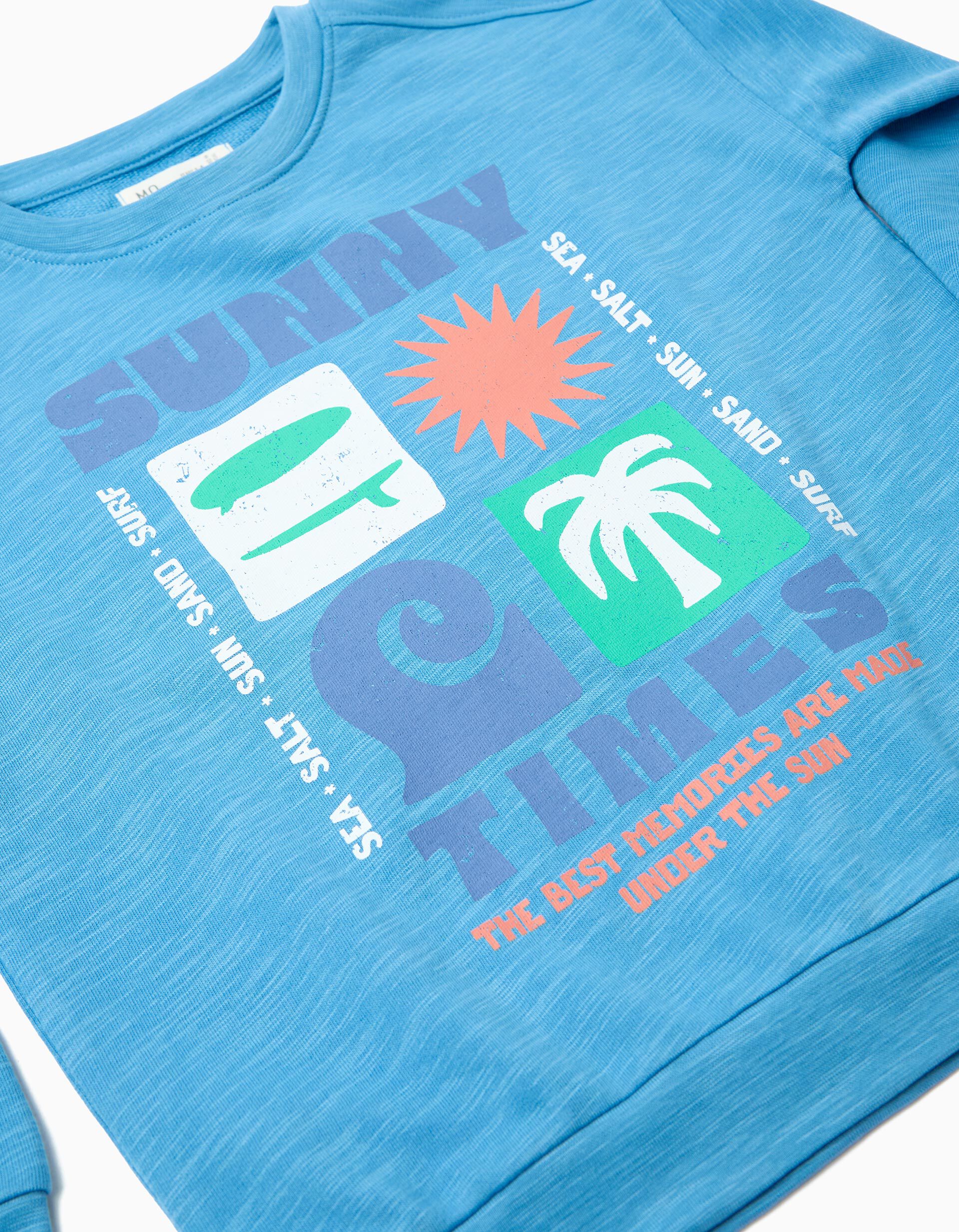 Comprar Online Sweatshirt Estampada, Menino, Azul