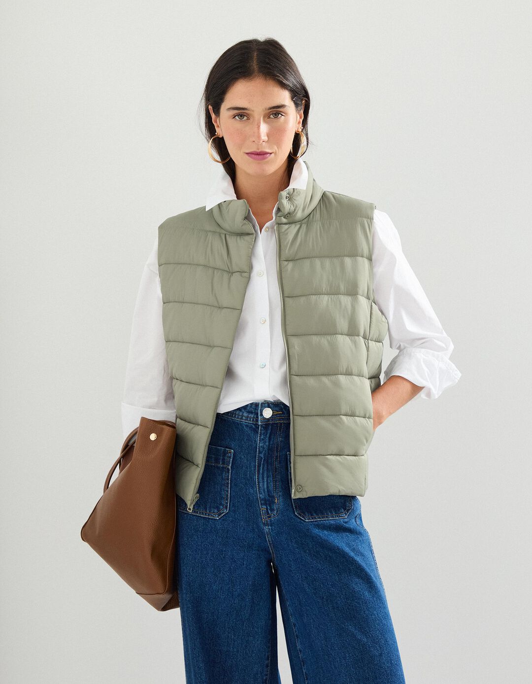 Colete Acolchoado, Mulher, Verde Escuro