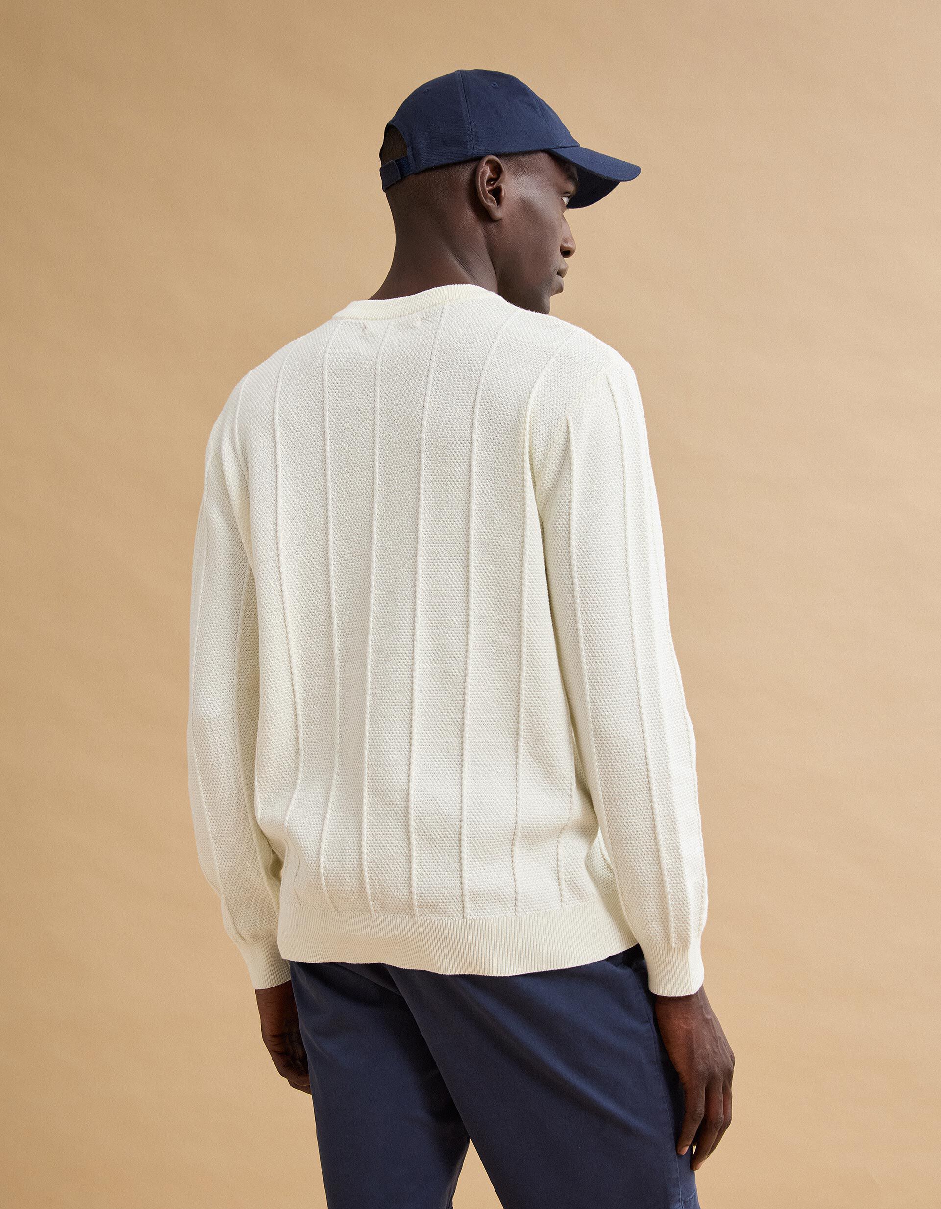 Comprar Online Camisola de Malha Jacquard, Homem, Cru