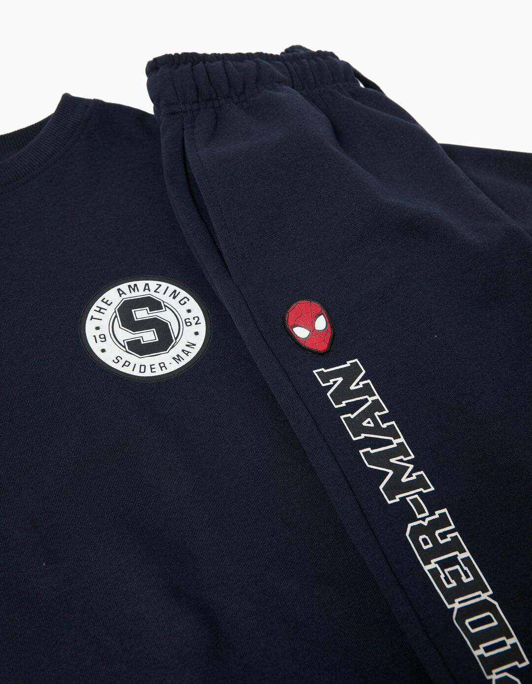 Conjunto Sweatshirt e Calças de Felpa 'Spider-Man', Menino, Azul Escuro 