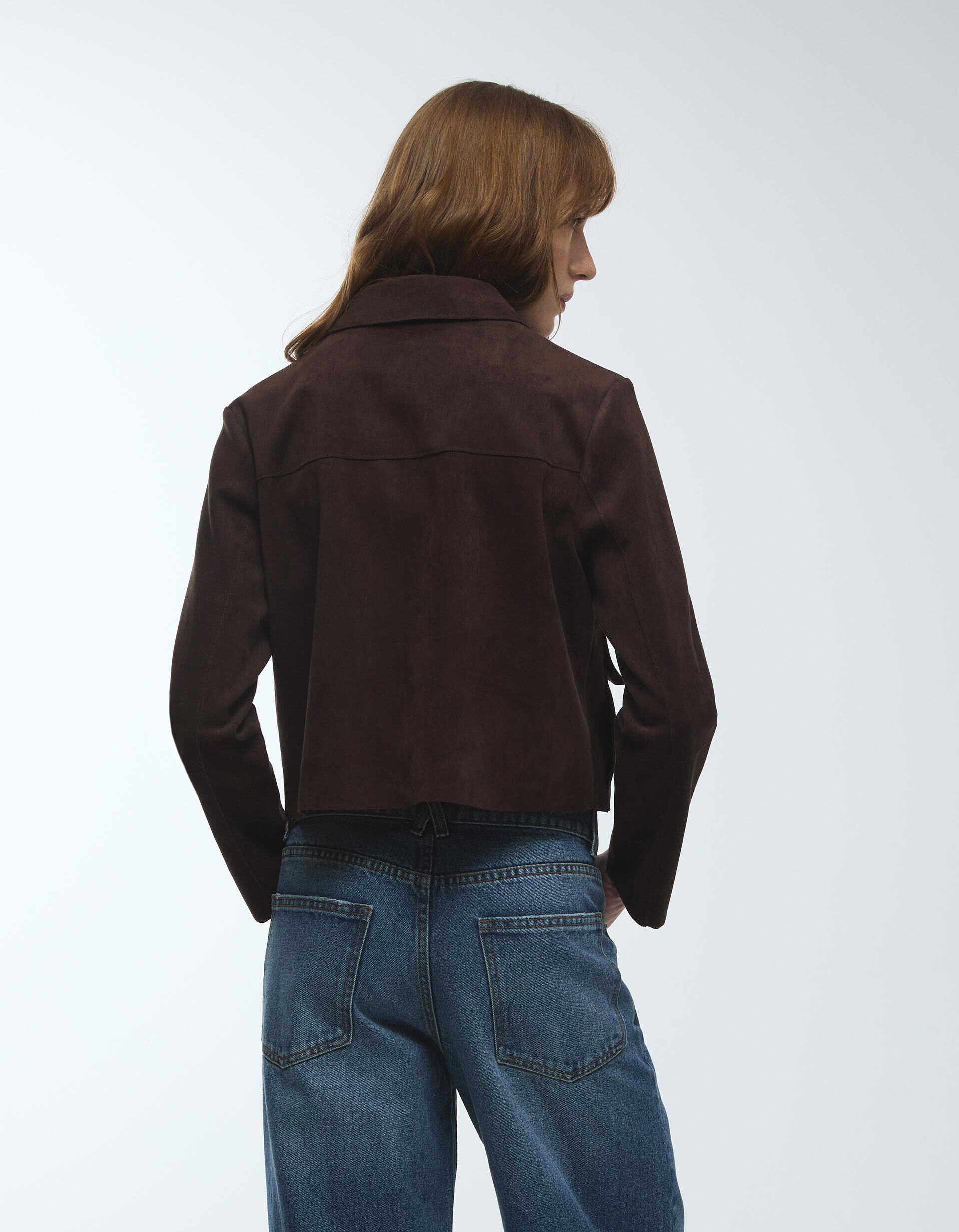 Comprar Online Casaco Efeito Camur&ccedil;a, Mulher, Castanho