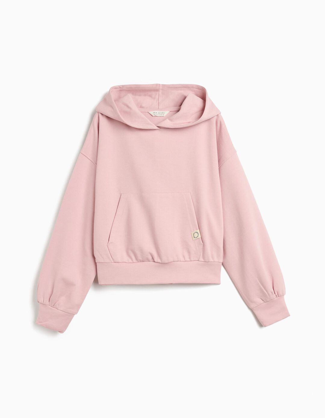 Sweatshirt de Felpa Capuz, Menina, Rosa Claro