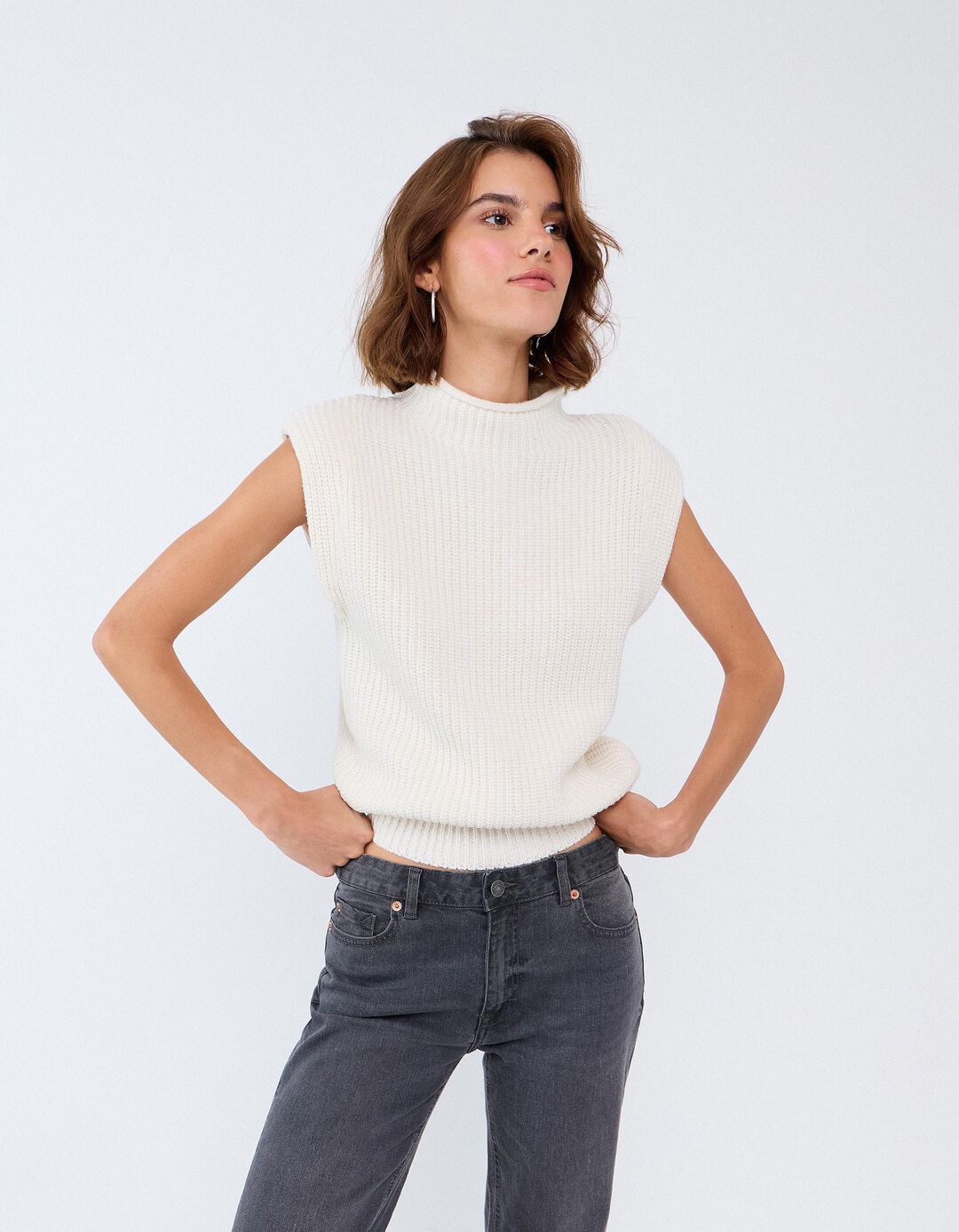 Colete De Malha, Mulher, Cru