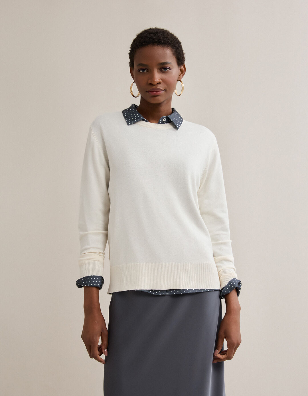 Camisola de Malha, Mulher, Cru