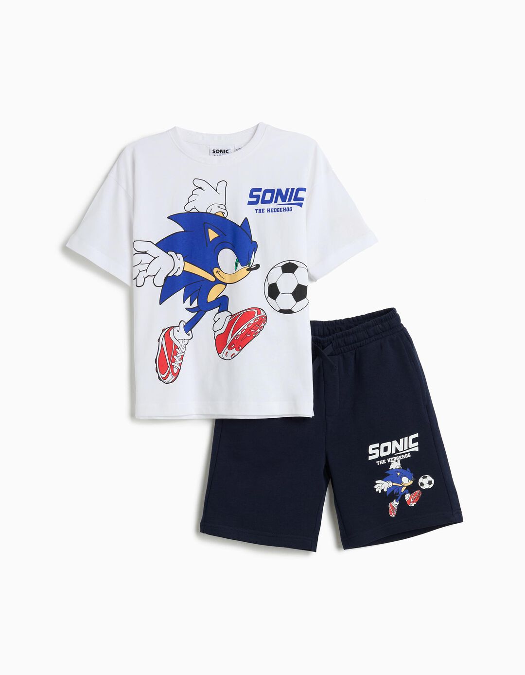 Conjunto T-shirt e Cal&ccedil;&otilde;es 'Sonic', Menino, Azul Escuro