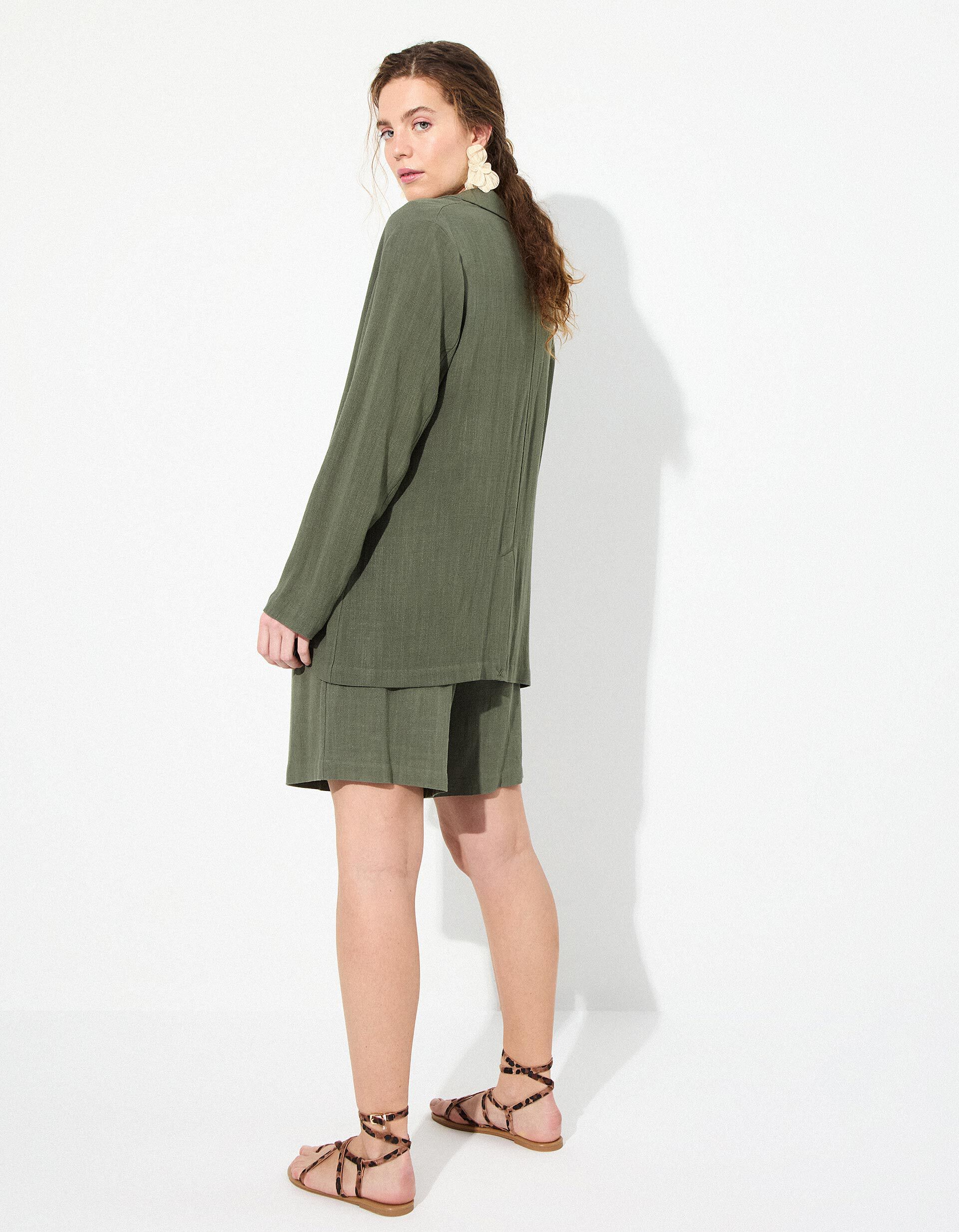 Comprar Online Blazer com Linho, Mulher, Verde Escuro