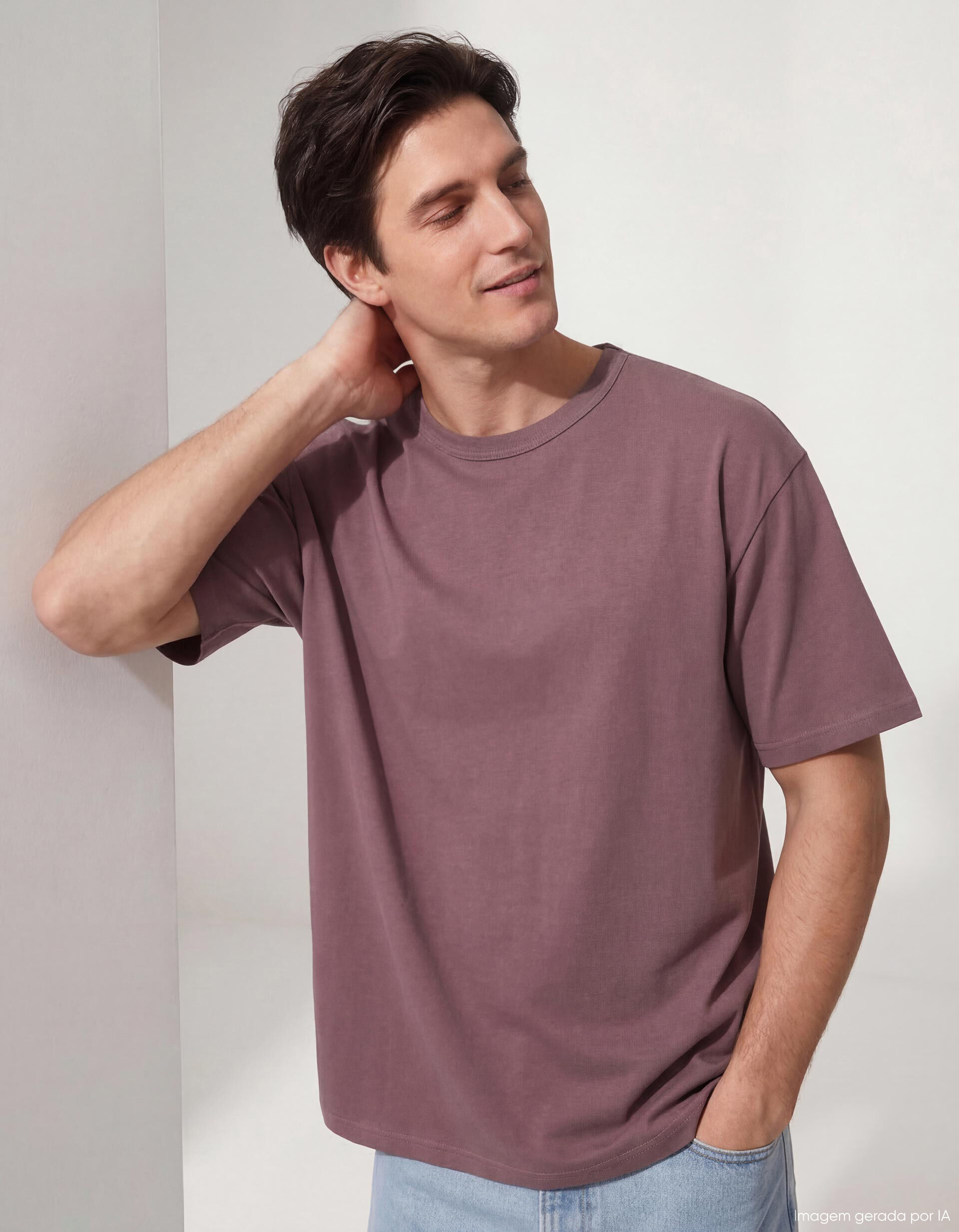 Comprar Online T-shirt Heavy Jersey, Homem, Rosa Escuro