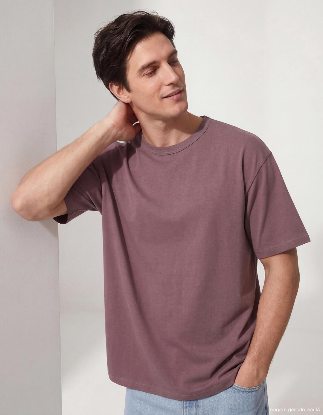 T-shirt Heavy Jersey, Homem, Rosa Escuro