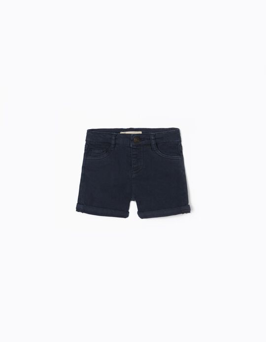 Twill Shorts for Baby Boys, Dark Blue