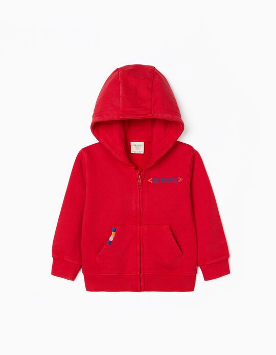 Hooded Jacket for Girls 'Be Brave', Red