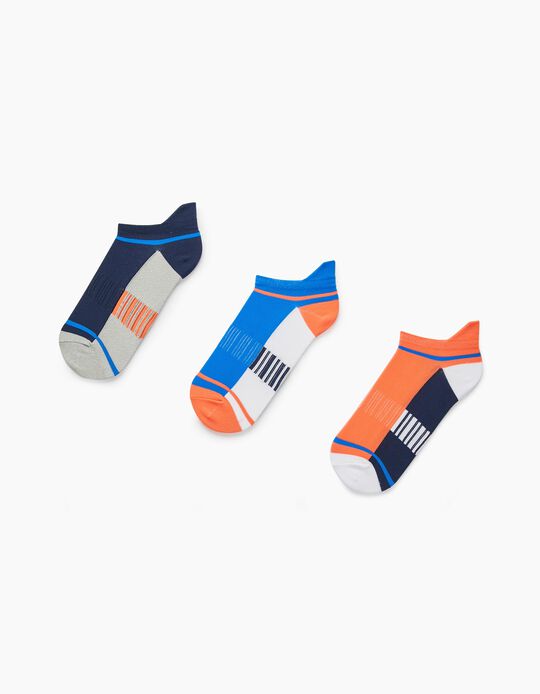 3 Pairs of Sports Socks for Boys, Multicoloured