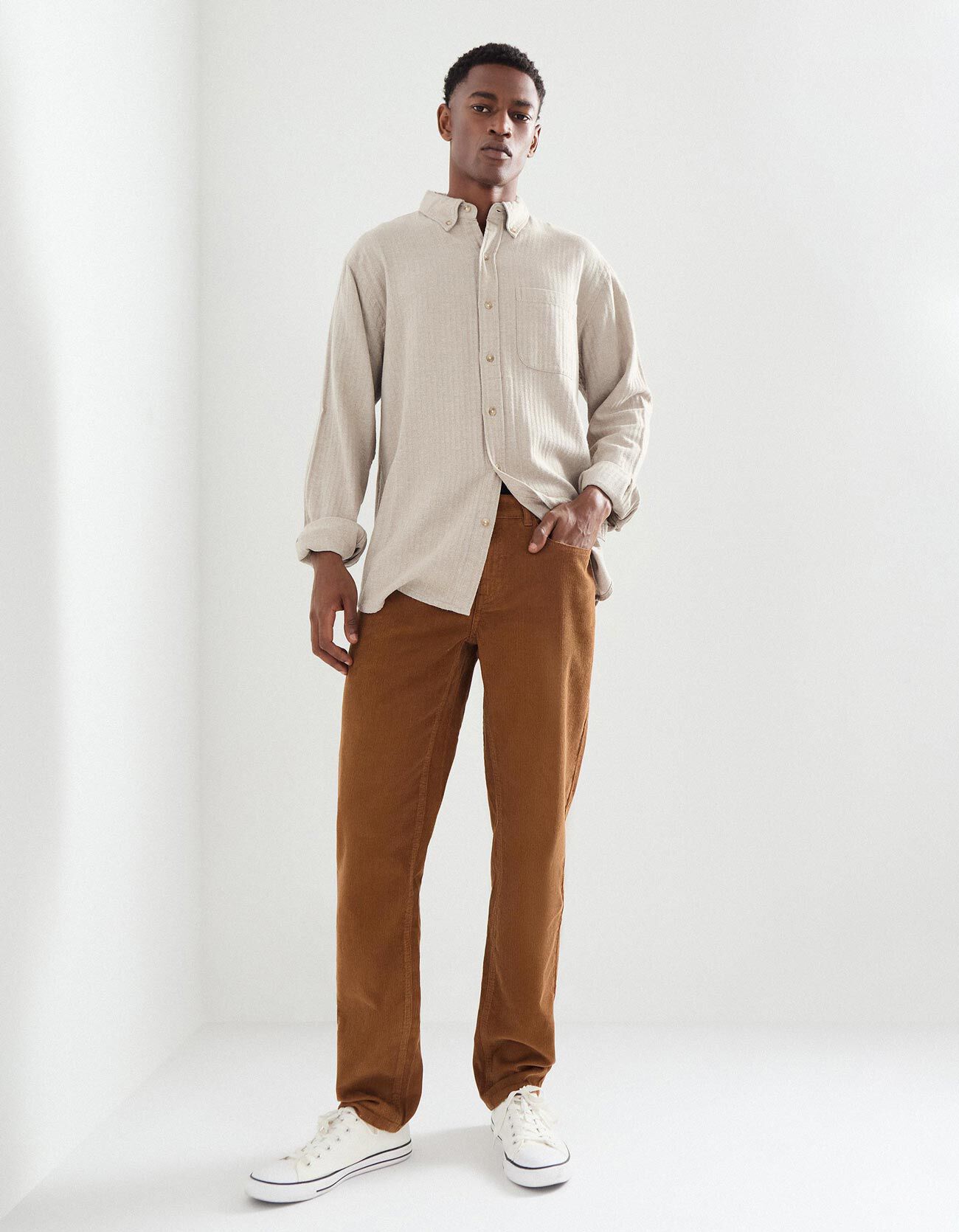 Comprar Online Cal&ccedil;as de Bombazina, Homem, Castanho 