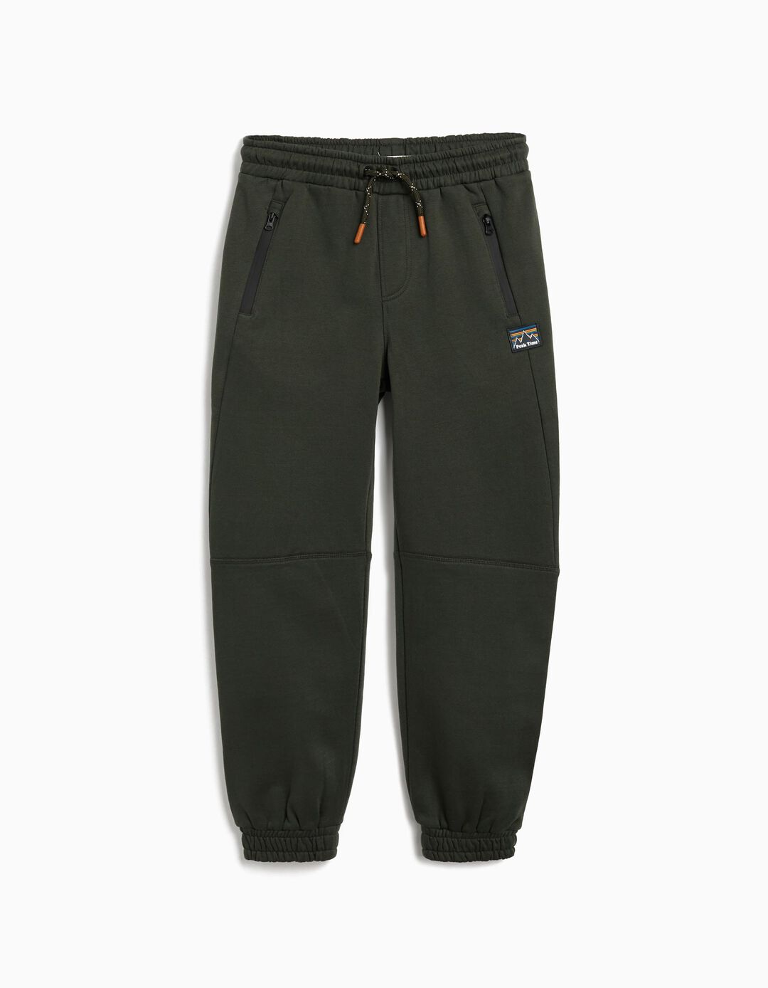 Calças de Jogging com Algodão, Menino, Verde Escuro