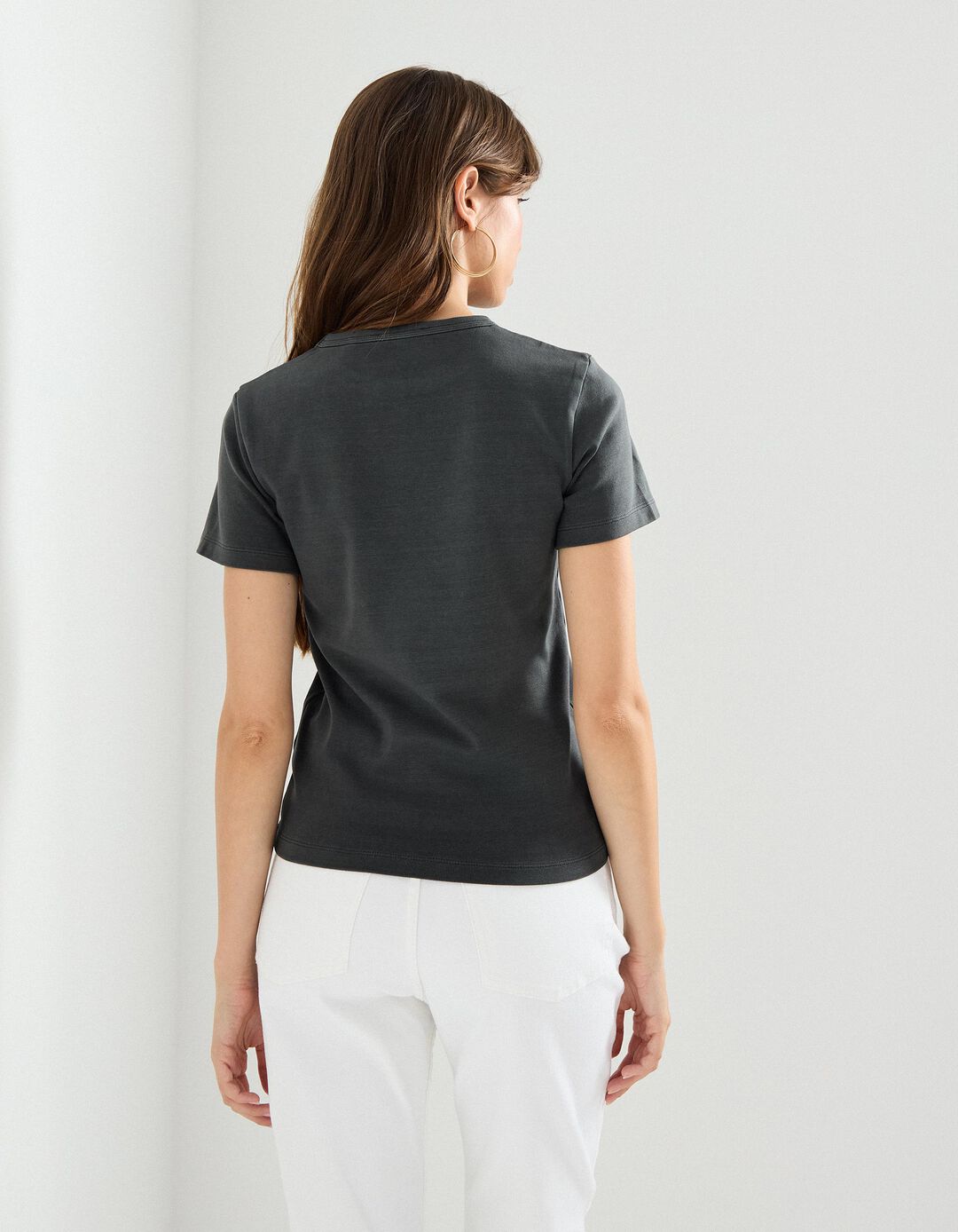 T-shirt, Mulher, Cinzento Escuro