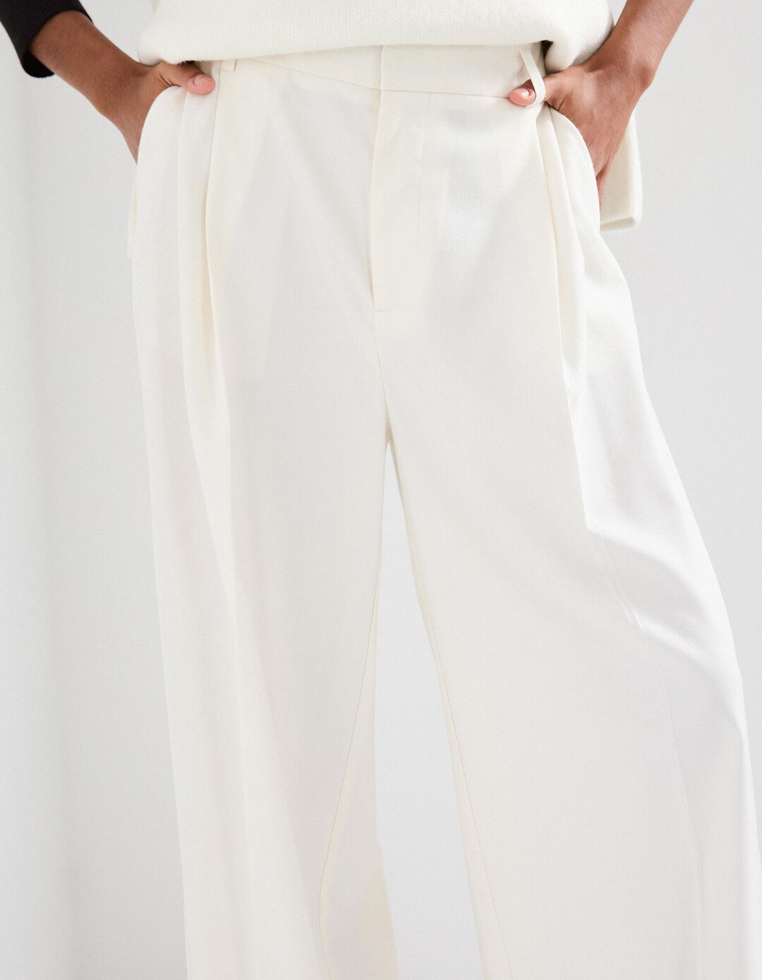 Calças Wide Leg, Mulher, Branco