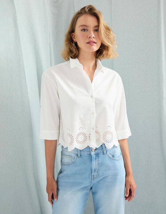 Comprar Online Blusa com Bordado, Mulher, Branco