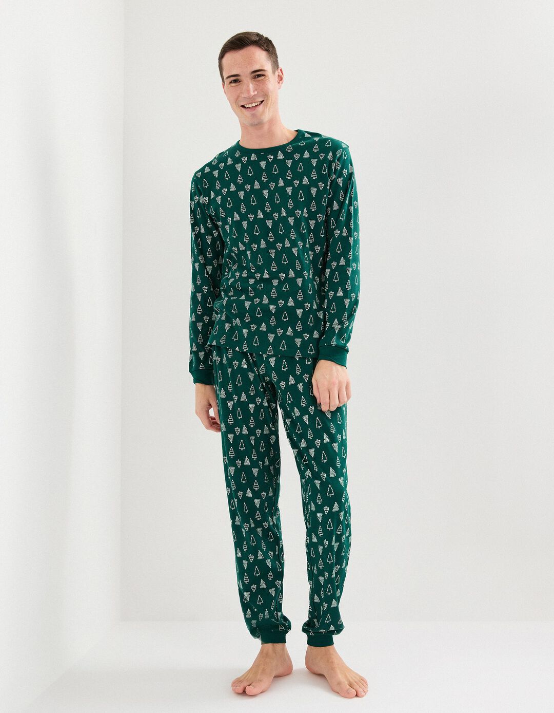 Pijama de Natal, Homem, Verde Escuro 