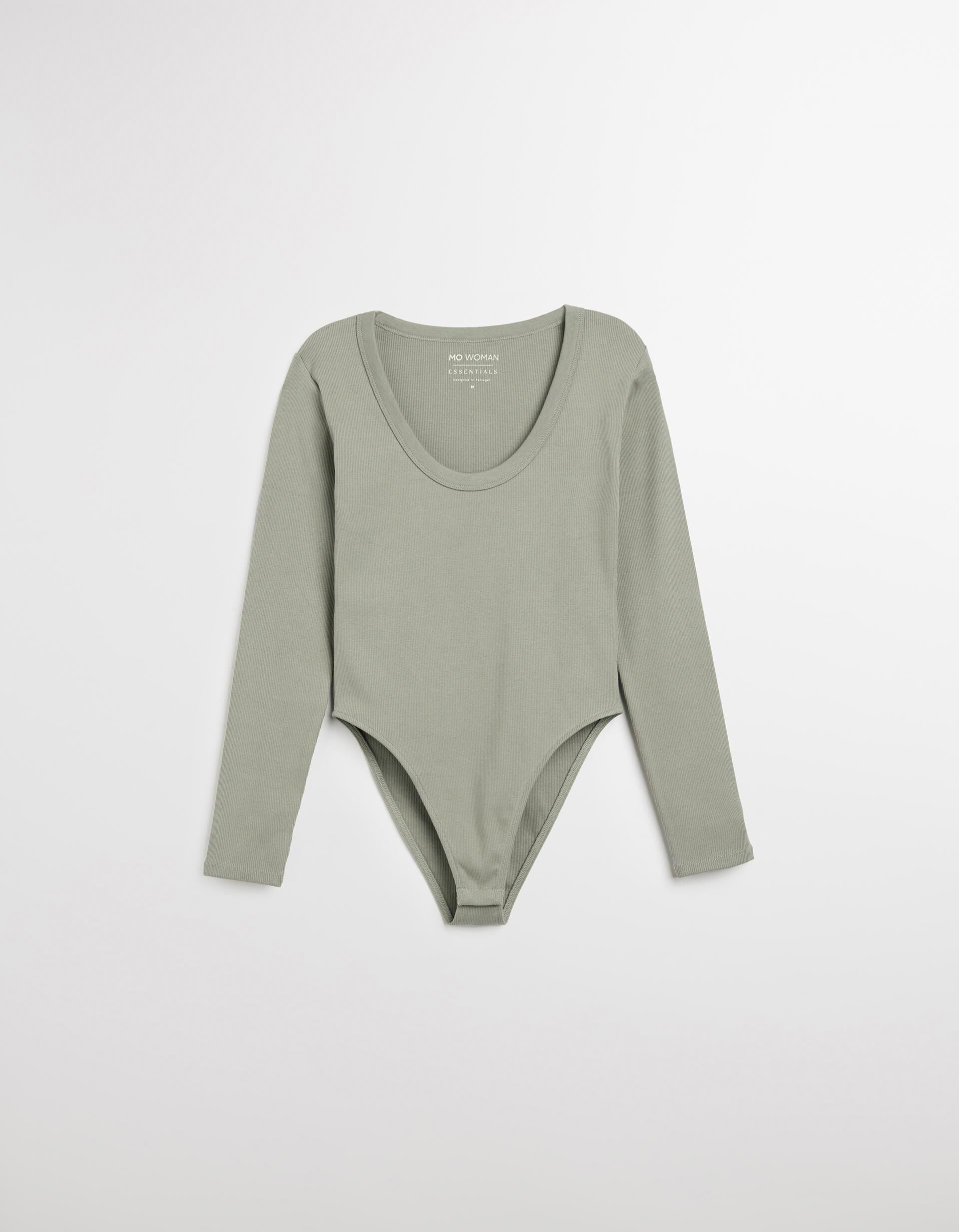 Comprar Online Body de Manga Comprida, Mulher, Cinzento Claro