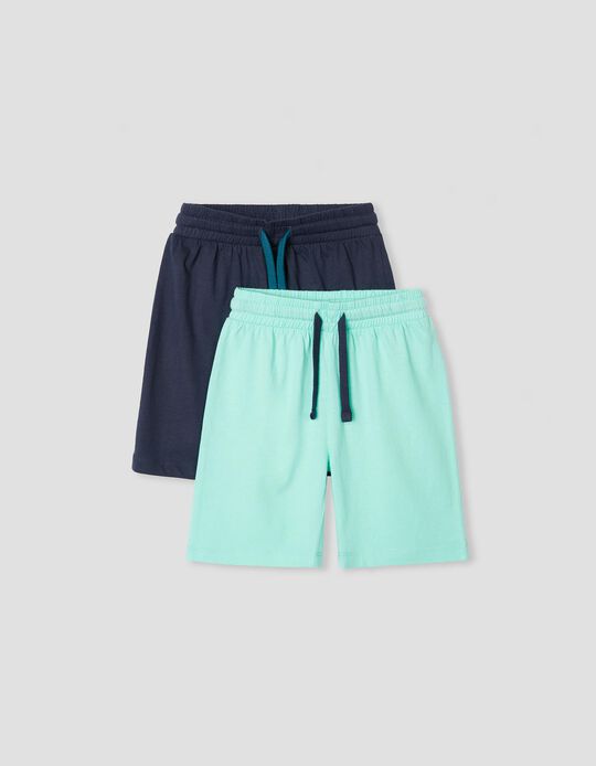 2 Shorts Pack, Boys, Dark Blue/ Light Green