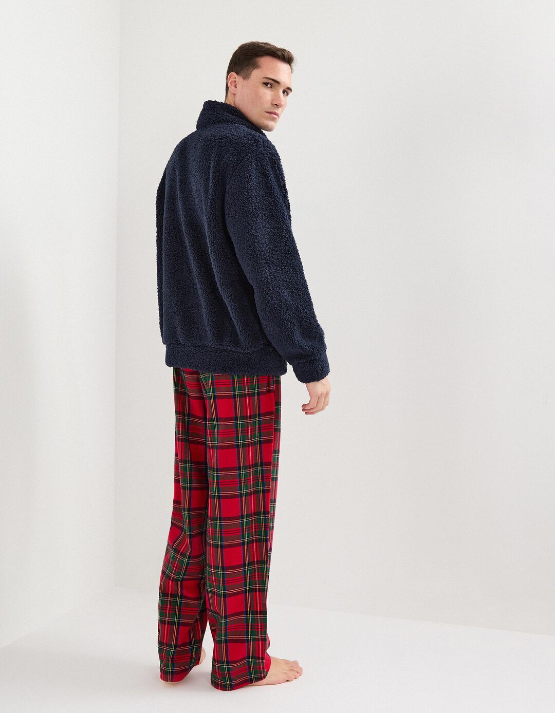 Pijama de Flanela, Homem, Azul Escuro 