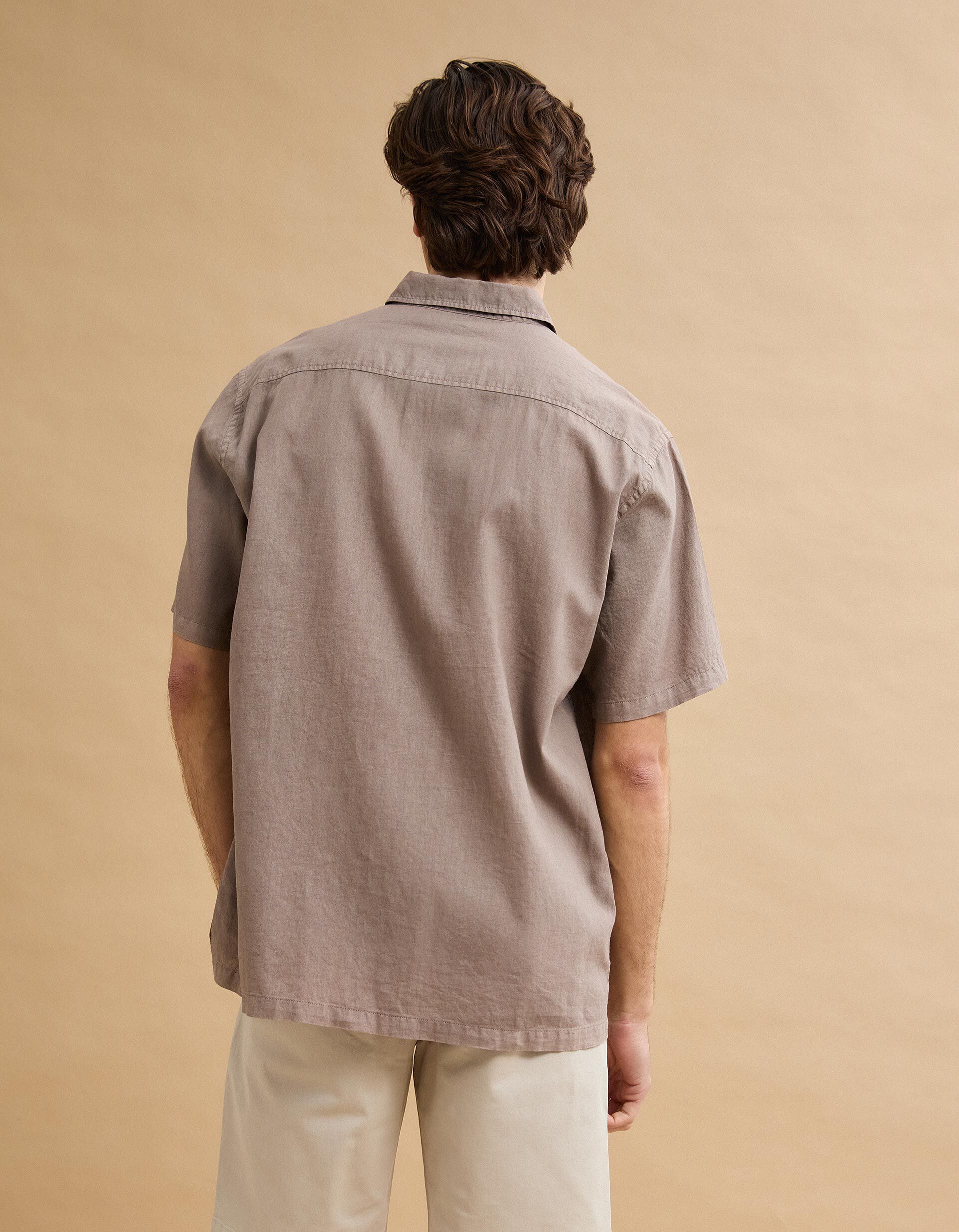 Comprar Online Camisa com Linho, Homem, Castanho Claro