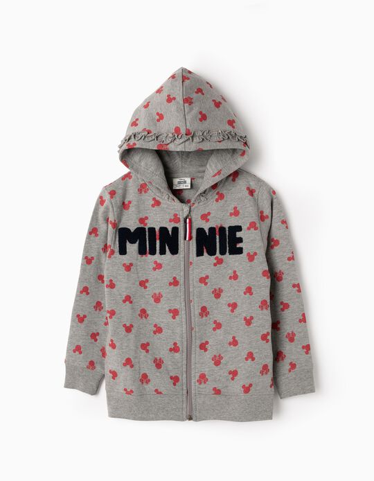 Hooded Fleece Jacket for Girls 'Minnie', Grey
