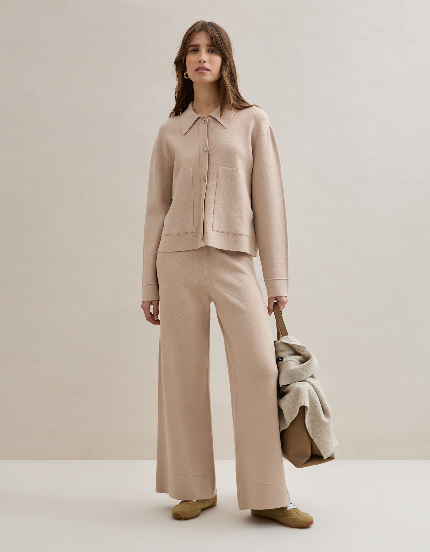 Comprar Online Casaco de Malha, Mulher, Bege Claro