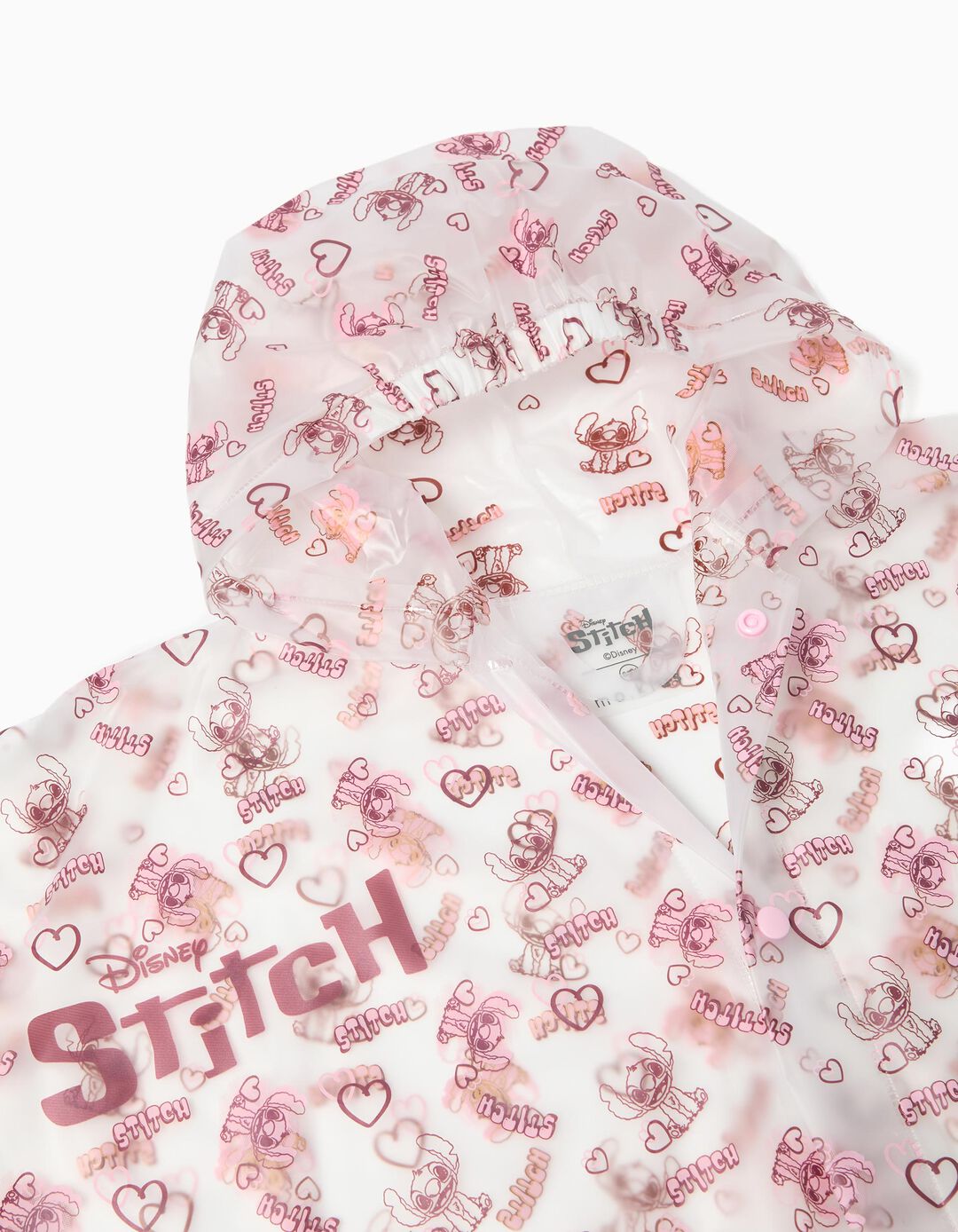 Poncho Impermeável 'Stitch', Menina, Branco