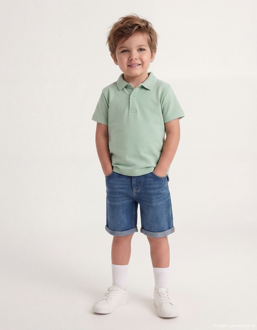 Polo Piquet, Menino, Verde Claro