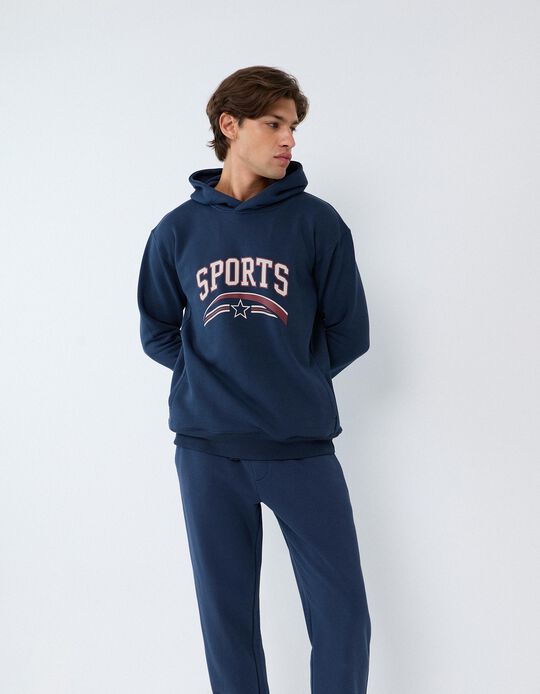 Comprar Online Sweatshirt De Felpa Estampada, Homem, Azul