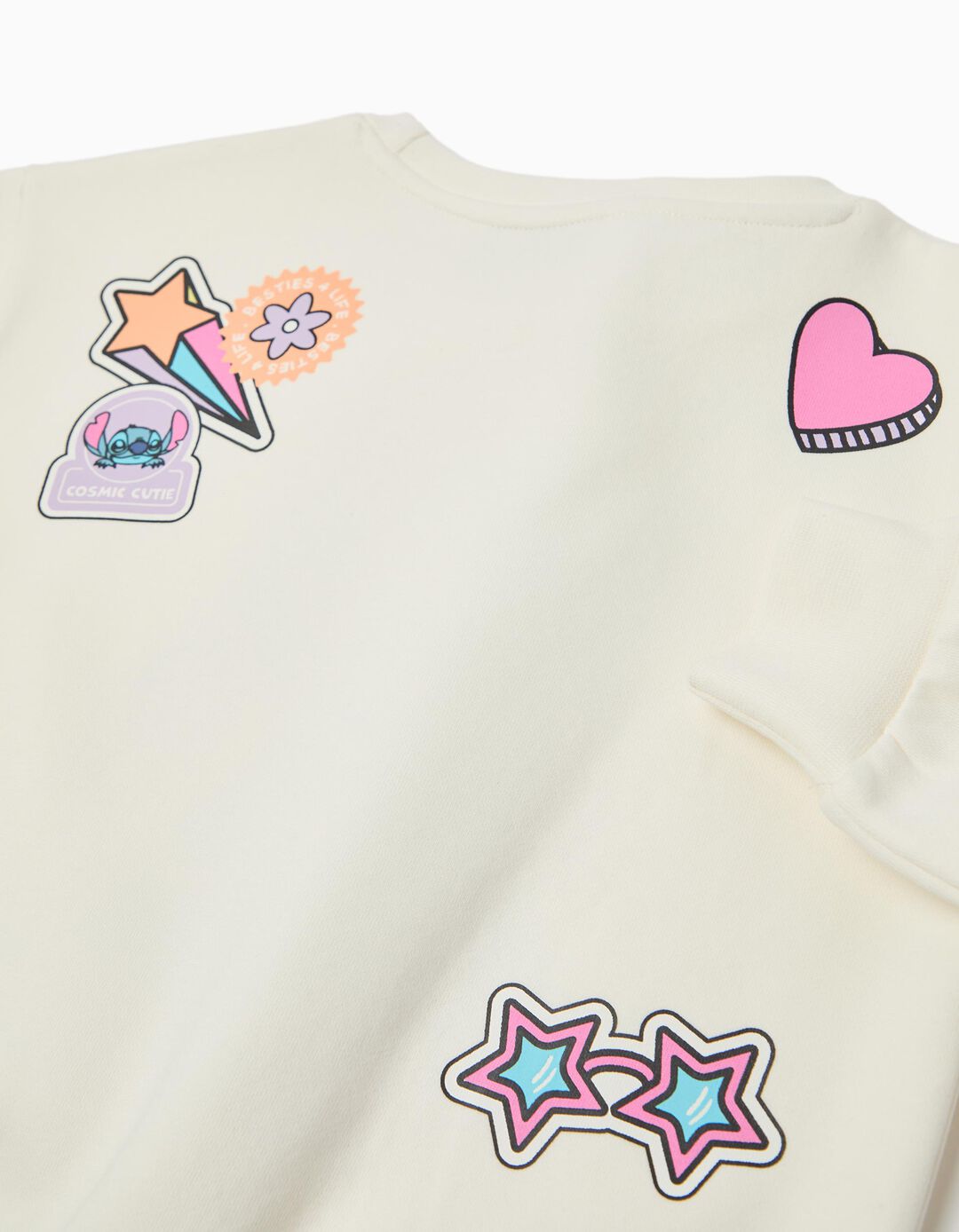 Sweatshirt de Felpa 'Stitch', Menina, Branco
