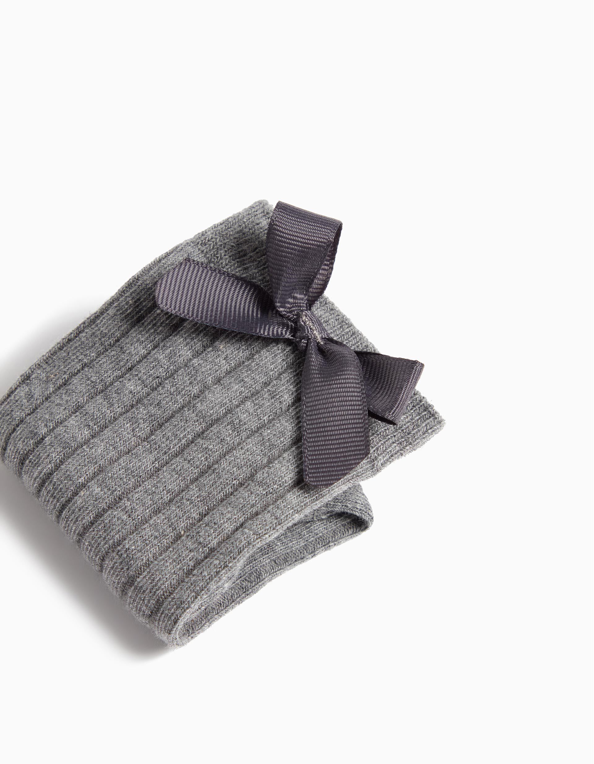 Comprar Online High-knee Bow Ribbed Socks, Girls, Light Grey