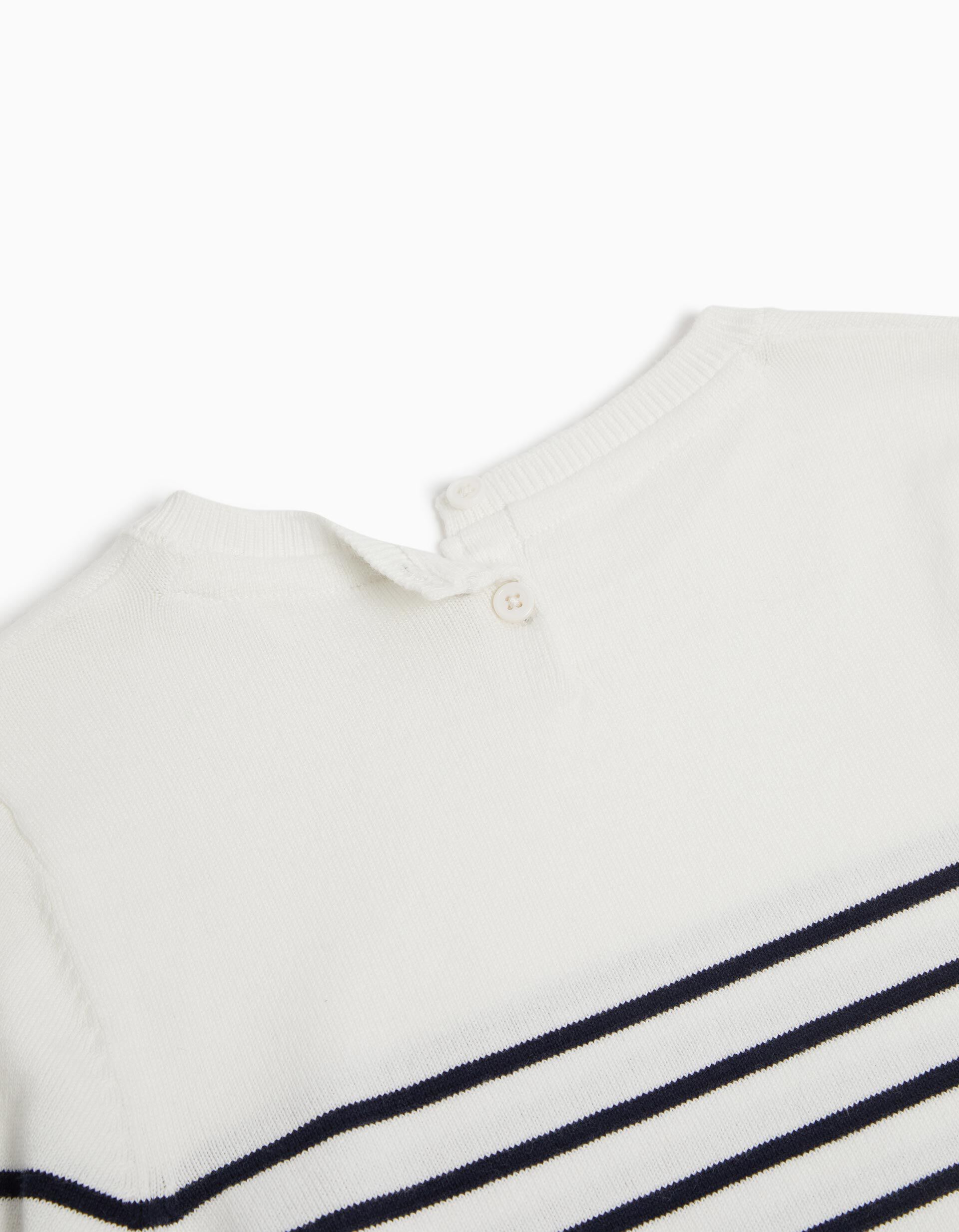 Comprar Online Camisola de Malha Riscas, Menina, Branco