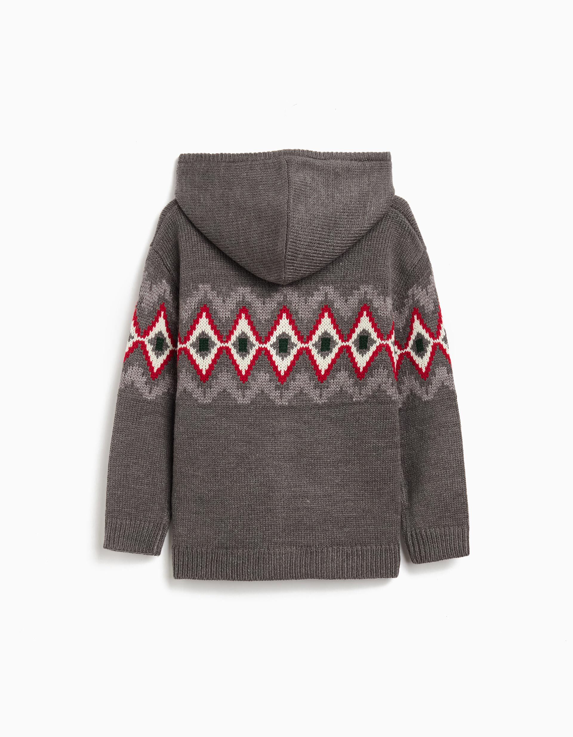 Comprar Online Casaco de Malha com Capuz, Menino, Cinzento Escuro