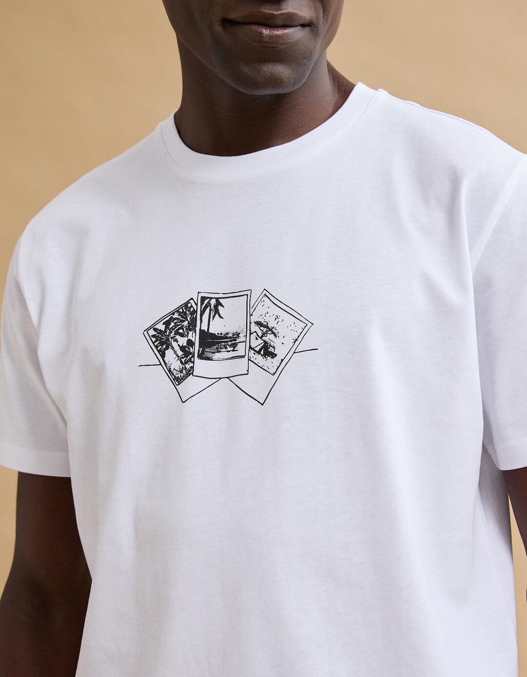 T-shirt Jersey Estampada, Homem, Branco