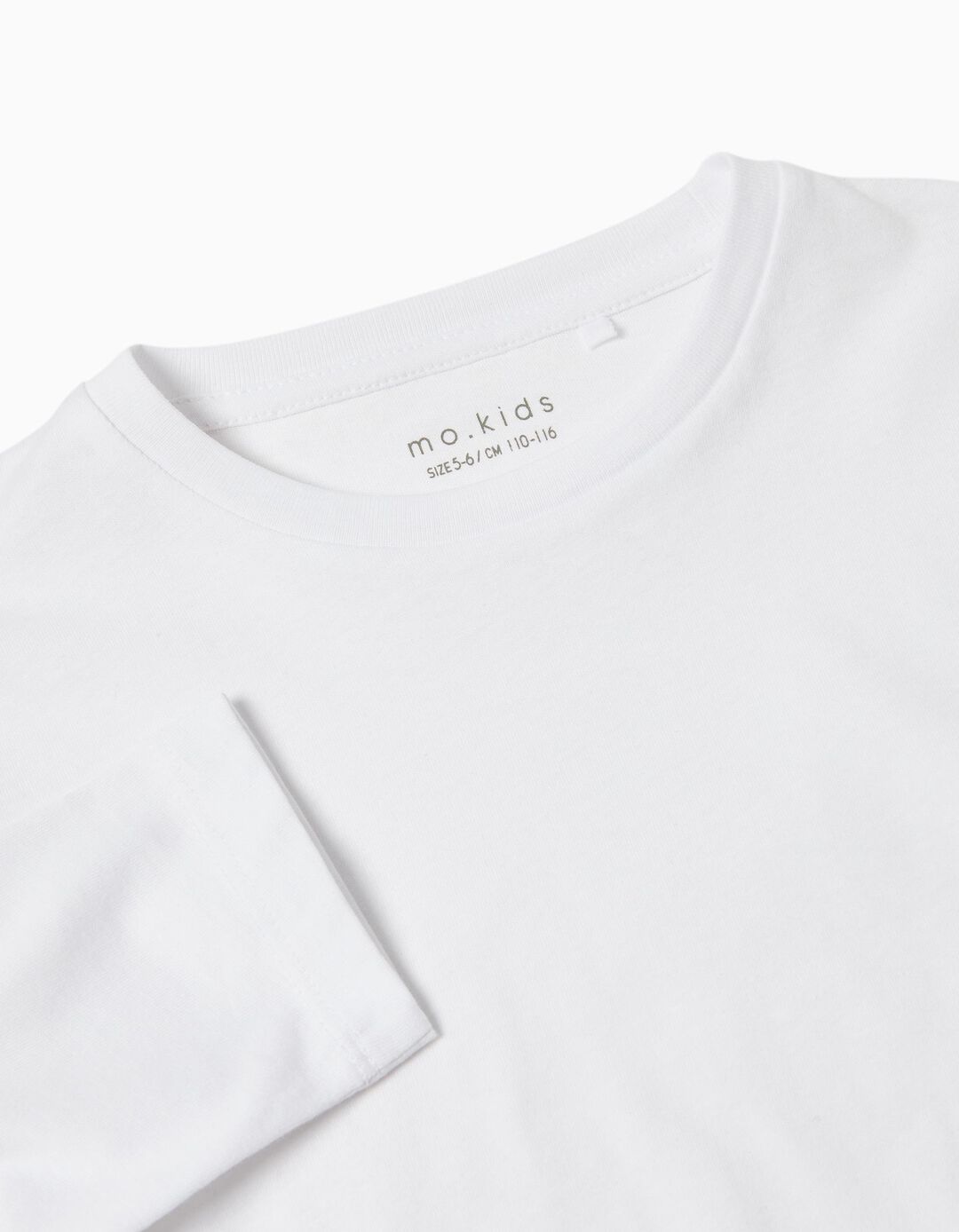 T-shirt de Manga Comprida, Menino, Branco