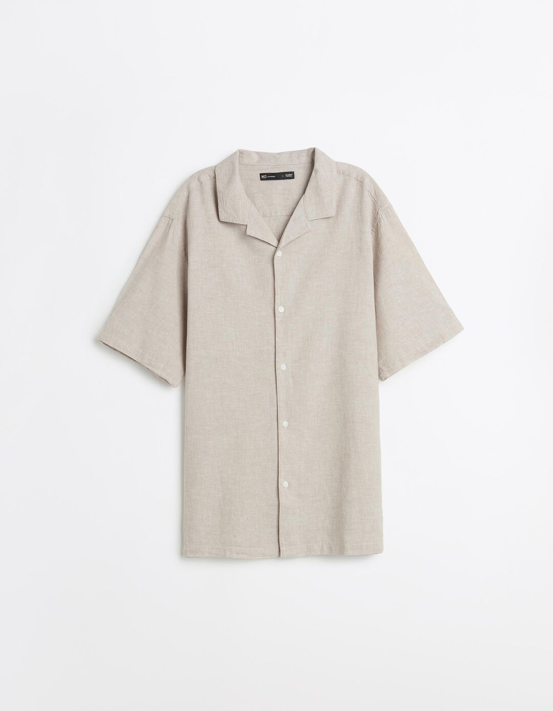 Camisa com Linho, Homem, Bege