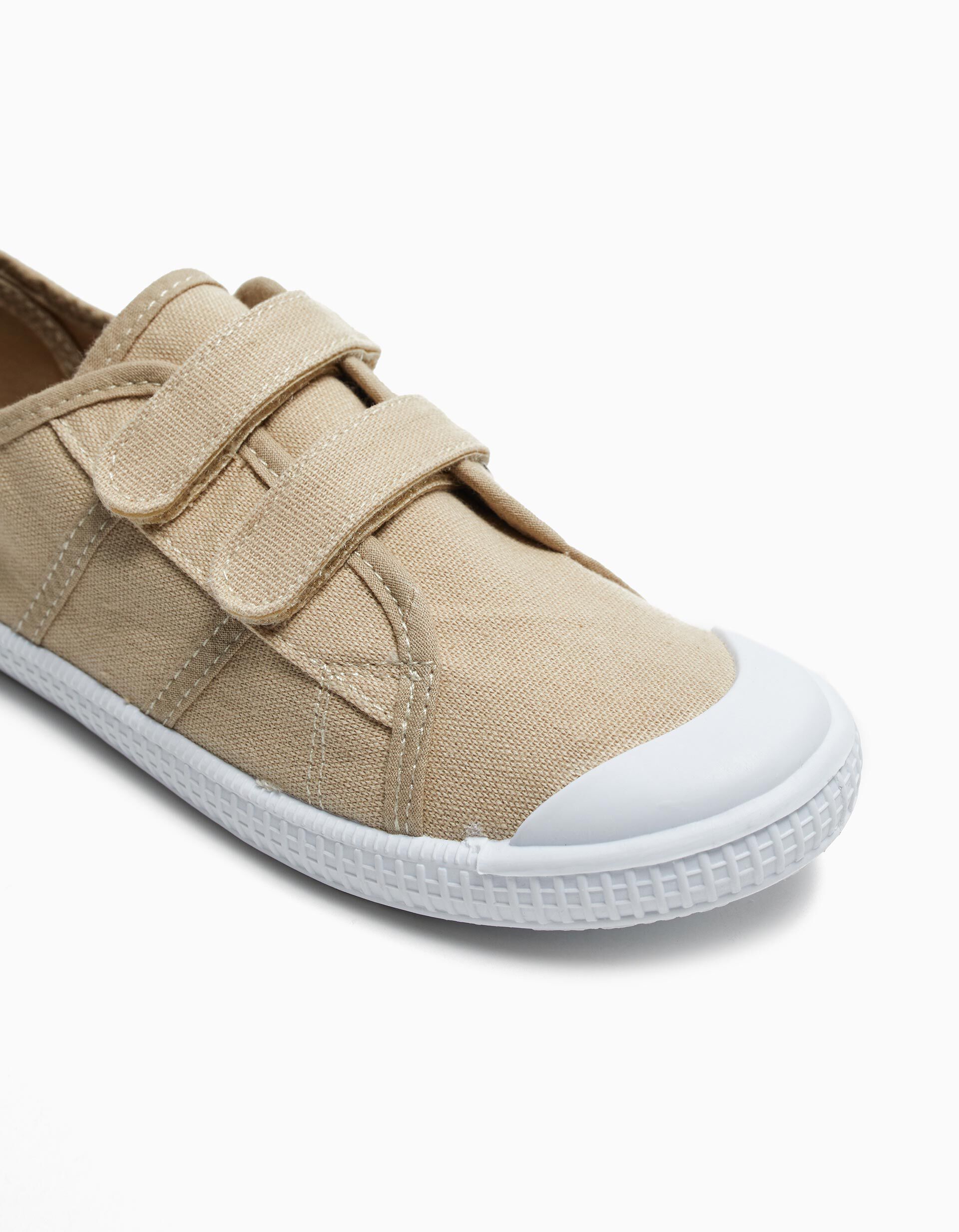 Comprar Online Sapatilhas de Lona Tiras Autoaderentes, Crian&ccedil;a, Bege