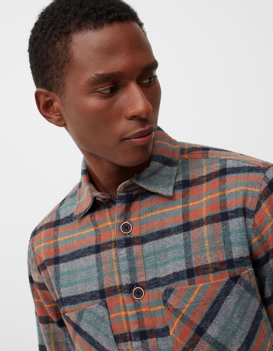Plaid Flannel Shirt, Men, Multicolour