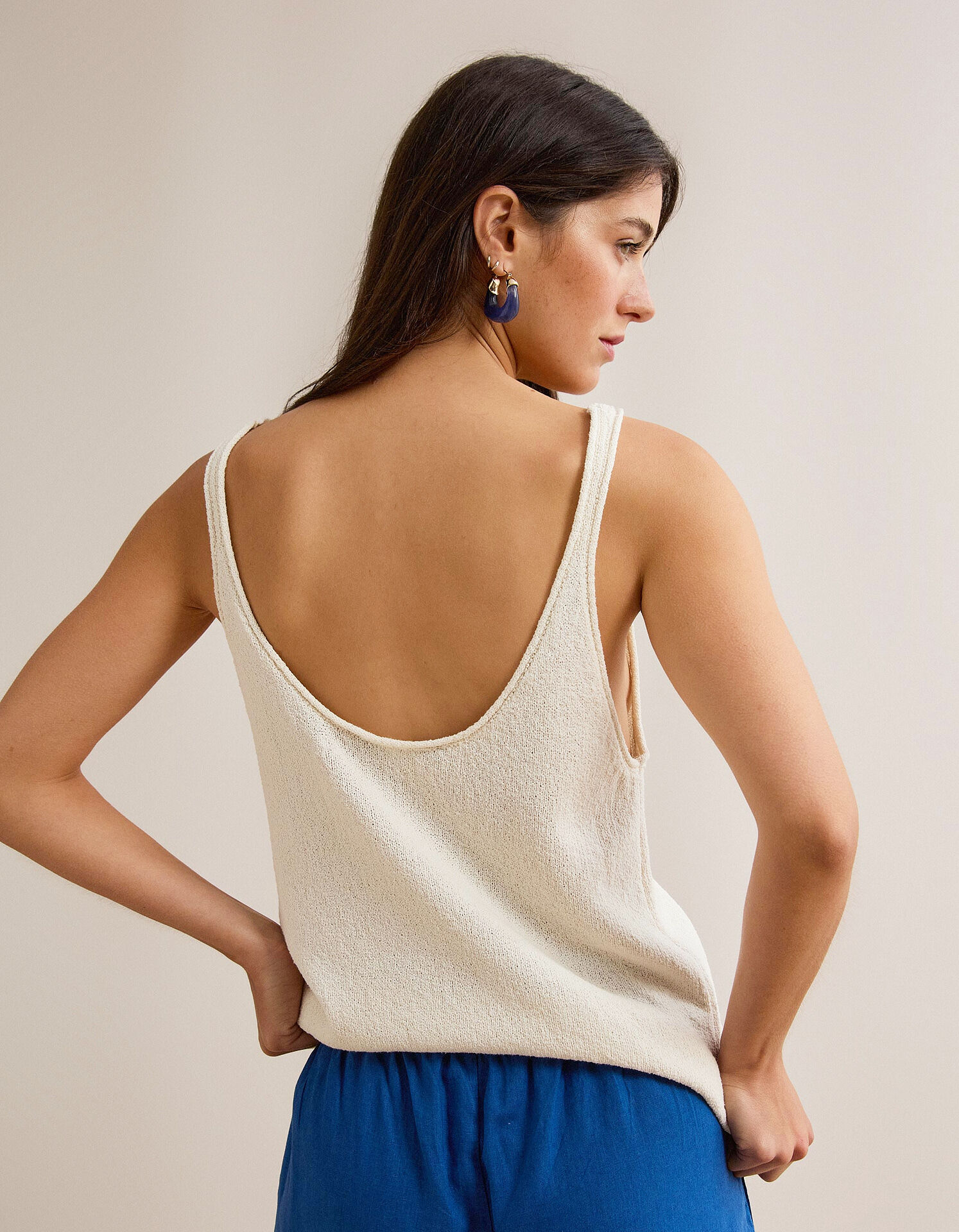 Comprar Online Top de Malha, Mulher, Bege Claro