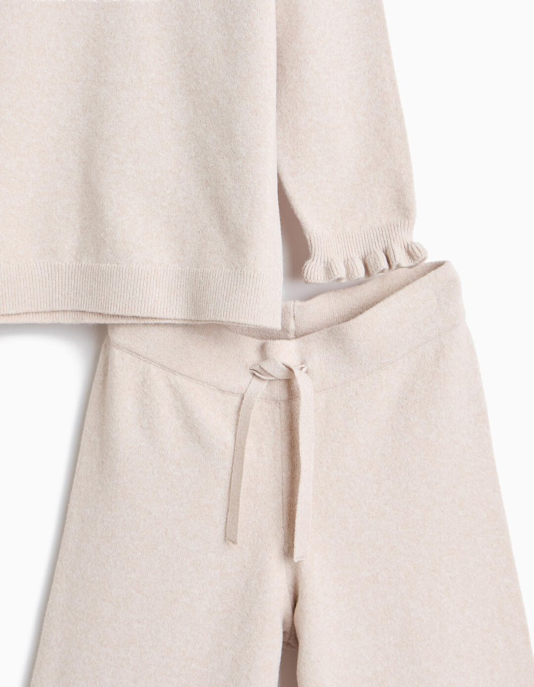 Conjunto De Malha, Menina, Bege Claro