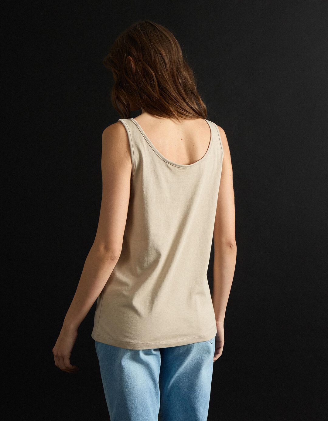 Top Jersey, Mulher, Bege